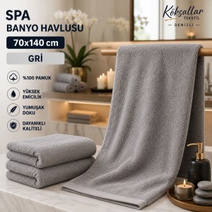 SPA Banyo Havlusu 70x140 cm Gri